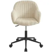 Vente-unique Bürostuhl - Kord Velours - Creme - MARENZIA