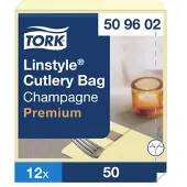 Tork LinStyle Bestecktaschen Champagner, strapazierfähig, 39 cm × 39 cm, 12 × 5...