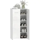 HOMCOM Schuhschrank-55L x 36B x 108H cm-Hochglanzweiß | Gr.: onesize