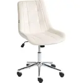 Beliani Bürostuhl Cremeweiß Samt Drehbar Höhenverstellbar Modernes Design Schreibtischstuhl Computerstuhl für Homeoffice Büro Arbeitsplatz