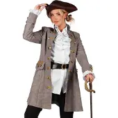 Thetru Grauer Piratenmantel für Frauen
