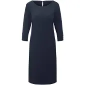 Goldner Kurzgröße: Jerseykleid mit Krepp-Qualität in marine | Gr.: 19