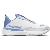 Babolat Damen Tennisschuhe SFX Evo All Court Women White/Forever Blue EUR 38,5 - Weiß,Blau - EUR 38,5
