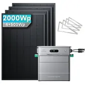 SolarMars Zendure SolarFlow 800 Pro Balkonkraftwerk mit Speicher - 4 Panels (2000Wp)üî• / Zendure 800 pro / Mit Flachdach/Garten/Wand HAL