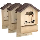 PawHut Fledermauskasten 3er Set aus Tannenholz Fledermaushaus Nistkasten zum Aufhängen