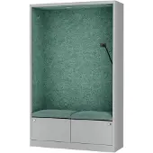 Sally Büroschrank mit Gesprächsplatz SALLY Akustische Ruhezone MentalBox Green Lagoon Grau