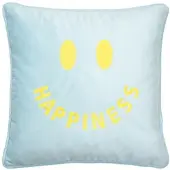 PAD Dekokissen "GRIN", light blau, B:40cm L:40cm, Polyester, Dekokissen_Sitzkissen_Kissenhüllen, Dekokissen, Embroidery