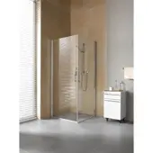 Kermi Eckeinstieg DIGA 1EL 10320 - Halbteil links, DI1EL10320VPK, Farbe: Silber Hochglanz Echtglas klar Clean