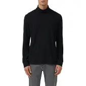 s.Oliver Langarmshirt , Herren, Gr. M, schwarz, Web, Obermaterial: 100% Baumwolle, unifarben, regular fit normal, ohne Ausschnitt, Bündchen, Shirts Langarmshirt, mit Rollkragen