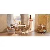 4-M Design Verona runder Balkontisch 110 cm - Kohle, grauer Stein