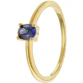 Trendor 21370-06 Damenring 333 Gold (8k) Ovaler Zirkonia Dunkelblau