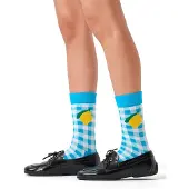 Happy socks Socken Gingham Lemon Sock Unisex Blue-Schuhgröße 41 - 46