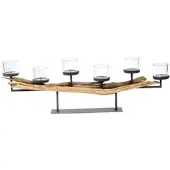 Wmg Robuster Eisenleuchter Tizio mit Holz