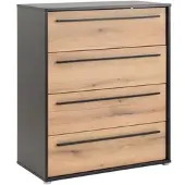 Momax Kommode Adriano Schwarz/Eichefarben