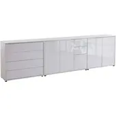 Mid.You Sideboard Mailand Set 7 Weiß/Weiß Hochglanz