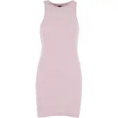 Urban Classics Damen-Kleid aus gewaschenem Ripp-Jersey, blushedrose, XS