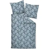 Janine Mako-Satin Bettwäsche J.D. 87112 gletscherminze 155x220 cm + 80x80 cm
