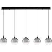 Nova Luce LED Pendelleuchte Orenda dimmbar 20W warmweiss 3000K Rauchgrau Schwarz Glas Metall 115x16cm 9416963