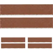 Relaxdays Rasenkante, 6er Set, Stahl, rustikale Rostoptik, flexible Beeteinfassung, Umrandung für Beet & Rasen, braun
