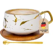 Intirilife Kaffee Tee Tasse im Marmor Design 200 ml