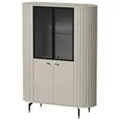 Möbel Kraft Vitrine , beige , Maße (cm): B: 112 H: 155