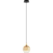 Nova Luce LED Pendelleuchte Orenda 5W warmweiss 3000K Messinggold Schwarz Champagner Glas Metall Ø16cm 9416958