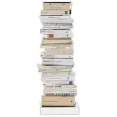 Opinion Ciatti Büchersäule Ptolomeo Sockel weiß, Designer Bruno Rainaldi, 25x75x25 cm