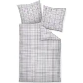 Janine LOESCHEN Design Seersucker-Bettwäsche-Garnitur 20159 TANGO Farbe beige flieder Größe 155x220+80x80