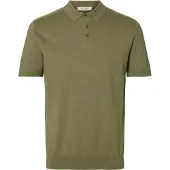 Selected Herren Polos & T-Shirts Slhberg Ss Knit Polo Noos - Khaki - Größe M