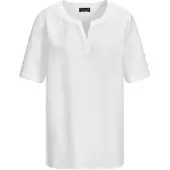 Goldner Blusenshirt mit feiner Streifenstruktur in weiß | Gr.: 46