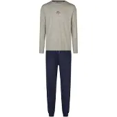 Phil&Co. Pyjama Great Bay in grau/dunkelblau | Gr.: L