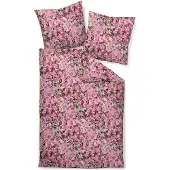 Janine LOESCHEN Design Mako-Satin-Bettwäsche-Garnitur 42171 modern art S Farbe rosa naturell Größe 135x200+80x80