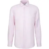 Seidensticker Leinenhemd "Schwarze Rose", Herren, Gr. S (38), normale Ärmellängen, rosa (rosé), 100% Leinen, unifarben, slim fit, 2-Knopf-Manschette, Hemden Leinenhemd, Slim 1/1 Kentkragen Uni