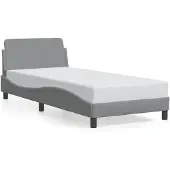 vidaXL Bettgestell "Dover" Hellgrau 80x200 cm Stoff