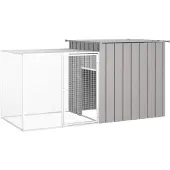 vidaXL Kaninchenkäfig Grau 200x91x100 cm Verzinkter Stahl