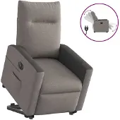 vidaXL Relaxsessel mit Aufstehhilfe Elektrisch Taupe Stoff