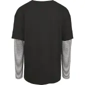 Urban Classics Oversized Double Layer Striped Ls Tee Black Größe: S | Outlet | Herren | Schwarz