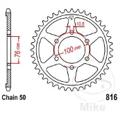 JT Sprockets 530 Jtr816.45 Steel Hinterradritzel