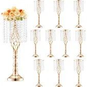 Vevor 10 Stück 55 cm hoher Blumenständer aus Kristallglas für Hochzeiten