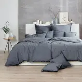 Enrico Coss Bettwäsche Stonewashed Kissenbezug einzeln 40x80 cm | anthrazit - grau