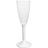 Monouso - Mehrweg Sektglas aus PS Fuß Weiß 120ml 2-teilig (20 Stück)