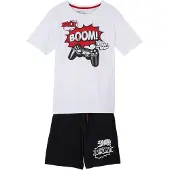 Bonprix T-Shirt & Bermudas Set, 2 bequeme Passform, mit kurzem Ärmel, mit Gaming-Print, aus Baumwolle