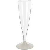 Monouso - Mehrweg Durable Sektglas aus PS Fuß Grau 140ml 2-teilig (6 Stück)