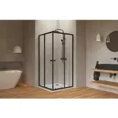 Siko SAT TEX Duschkabine Quadrat EasyClean Glas 90x90 cm, chrom