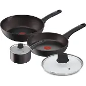 Lagostina Cucina Eco, Gemischtes Set, Schwarz, Aluminium, Titan, Schwarz, Bakelit