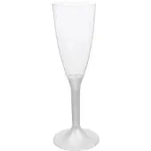Monouso - Mehrweg Sektglas aus PS Fuß Weiß 120ml 2-teilig (20 Stück)