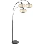 Steinhauer Bogenlampe Nox Light, schwarz, für Wohn- / Esszimmer, Metall, Stehlampe