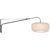 Steinhauer Schwarze Wandlampe Vela Lino Mit cremefarbener Kappe