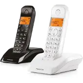Motorola S12 Duo, DECT-Telefon, Kabelloses Mobilteil, Anrufer-Identifikation, Schwarz, Weiß