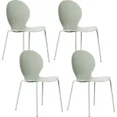 Beliani Gartenstühle 4er Set Hellgrün Kunststoff Indoor Outdoor Stapelbar Ohne Armlehnen Moderner Stil Esszimmerstühle Plastikstühle